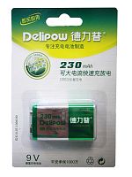 аккумулятор.delipow 6f22 (230mah,9v) в блистере bp-1  фото