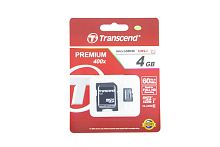 карта памяти transcend 4gb карта microsd (с адаптером) tf-карта class 10  фото