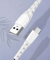 шнур usb - ios lighting sendem m25 белый 1.2м (3а), нейлон  фото