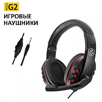 наушники полноразмерные kadum g2 черно-красные - гарнитура (bluetooth, fm, tf, aux)  фото