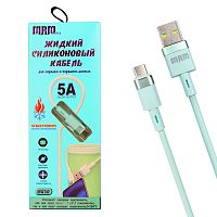 шнур usb - type-c mrm mr50t зеленый, длина 1 м, (5 а), силикон  фото